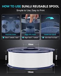 Filament PLA HIGH SPEED, SUNLU, 1.75MM, WHITE, 1KG